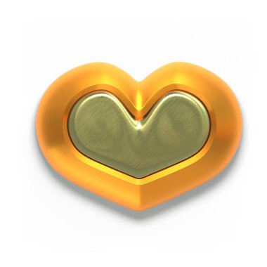 Kalpler sağlar Sevgililer kümesi oluşturmak kendi benzersiz sahneleri. 3D render. Üst üzerinde izole beyaz arka plan görüntülemek. Detaylı gümüş, altın, metalik, folyo yüzey malzemeleri.