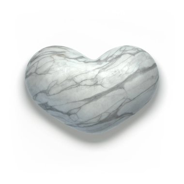 Kalpler sağlar Sevgililer kümesi oluşturmak kendi benzersiz sahneleri. 3D render. Üst üzerinde izole beyaz arka plan görüntülemek. Detaylı mermer malzeme. 