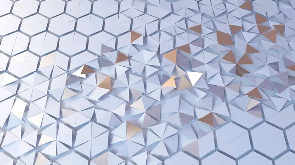 Scattered hexagon geometric perspective grid