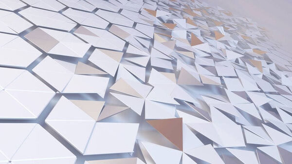 Scattered hexagon geometric perspective grid — Stock Photo, Image