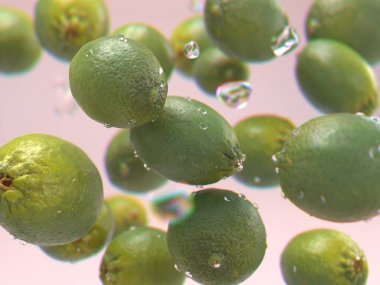 gerçekçi 3d limes su sıçrama uçan