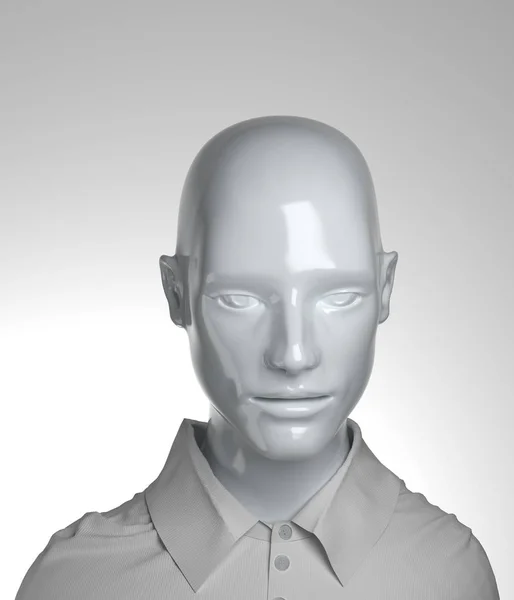 Male Mannequin Head Isolated White Background Render Stock Photo