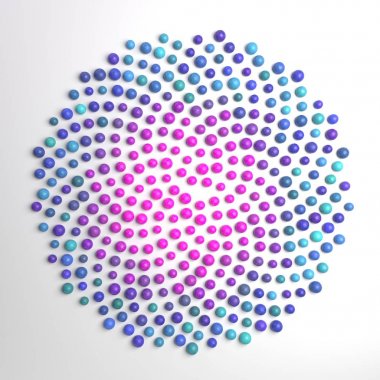 Noktalı fibonacci sarmal. Soyut çiçek. 