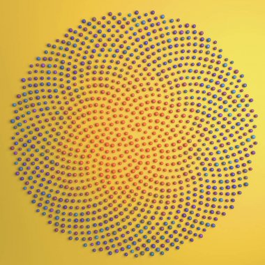 Noktalı fibonacci sarmal. Soyut çiçek. 