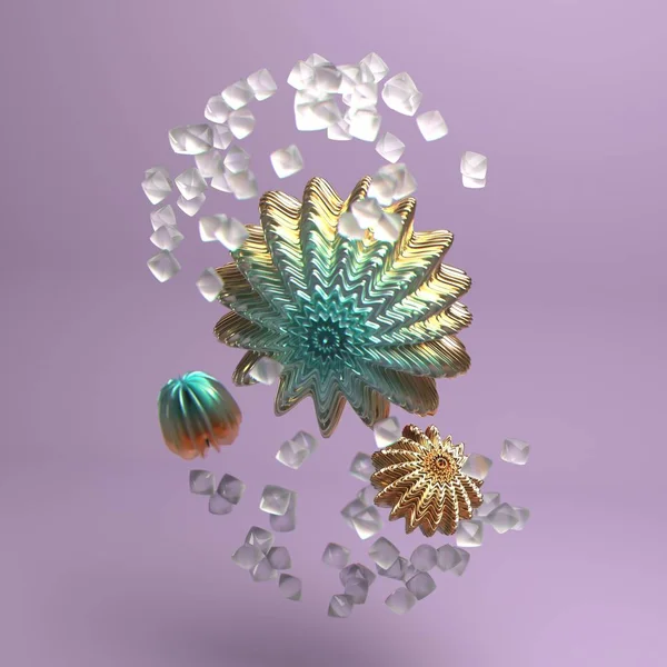 Struttura geometrica astratta 3d come riccio di mare — Foto Stock
