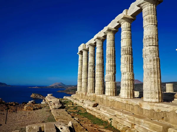 Antico Tempio di Poseidone a Capo Sunio in Attica Grecia — Foto Stock