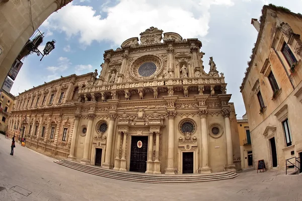 Basílica de la Santa Cruz, Iglesia de la Santa Cruz, Lecce, Apulia, Italia — Foto de Stock