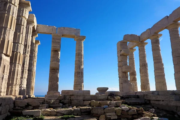 Antiguo Templo de Poseidón en Capo Sunio en Ática Grecia — Foto de Stock