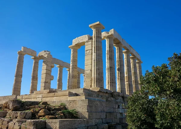 Antike poseidon-tempel in capo sunio auf attika griechenland — Stockfoto