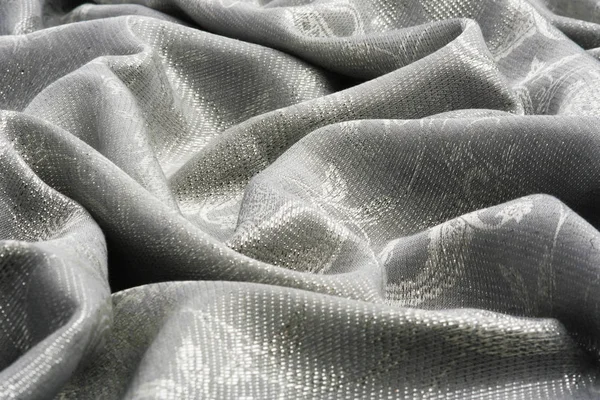 Silver drape silk fabric texture