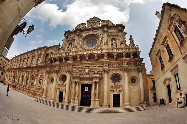 Basílica de la Santa Cruz, Iglesia de la Santa Cruz, Lecce, Apulia — Foto de Stock