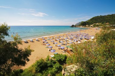 Kontogialos Beach, Corfu, Yunanistan görünümünü