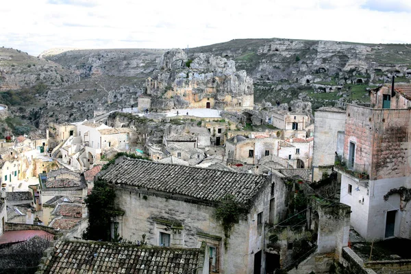 Matera Cidade Subterrânea Basilicata Itália — Fotografia de Stock