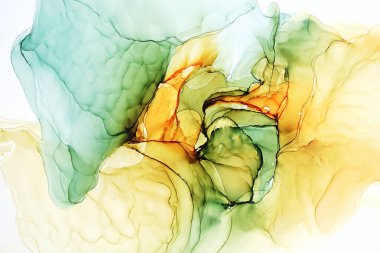 Soyut alkol boyası, makro fotoğraf.