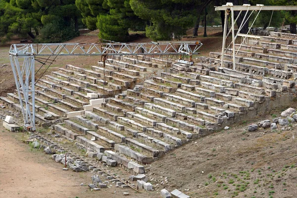 Escalier du stade dans le site archéologique d'Epidaurus — Photo