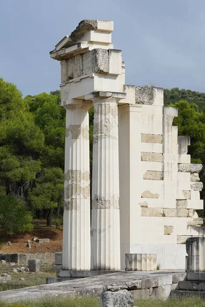 Detalle del complejo Hestiatorion en el sitio arqueológico de Epidaurus — Foto de Stock