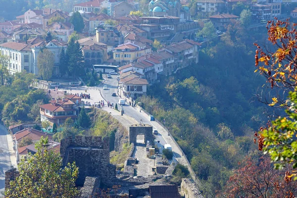 Tsarevets to średniowieczna twierdza położona na wzgórzu o tej samej nazwie w Veliko Tarnovo, w północnej Bułgarii.. — Zdjęcie stockowe