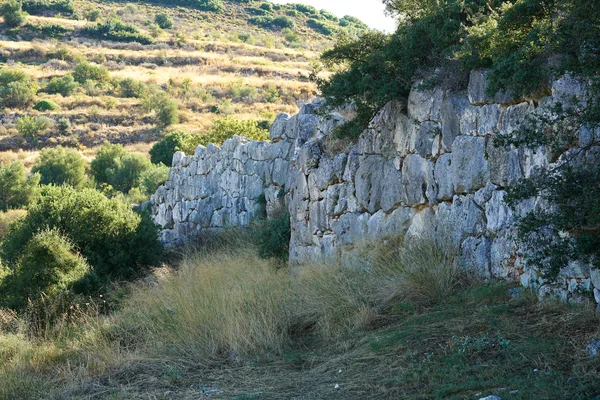 Detalhe das muralhas de fortificação do antigo de Mycenae — Fotografia de Stock