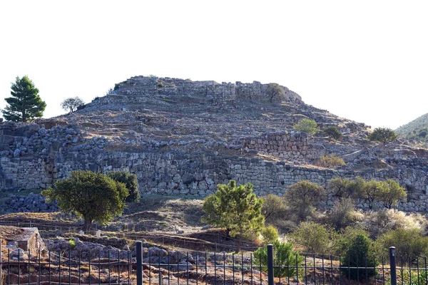 Panorámás kilátás a régészeti lelőhely Mycenae Argolid — Stock Fotó