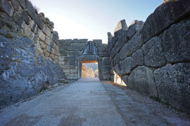 The Lion Gate was the main entrance of the Bronze Age citadel of Mycenae