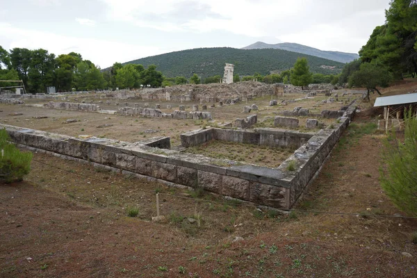 Epidaurus 'un arkeolojik alanının panoramik görüntüsü — Stok fotoğraf