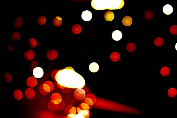 Effet Bokeh sur fond noir dans un centre commercial — Photo