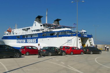 Boarding operations on ferry to kithira and Crete