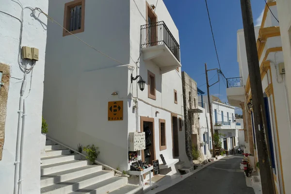 Typical street of the capital Chora in autoumn — Stock Photo, Image