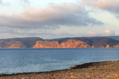 Yunanistan 'ın Kythera kentindeki Paleopoli Körfezi' nin panoramik manzarası