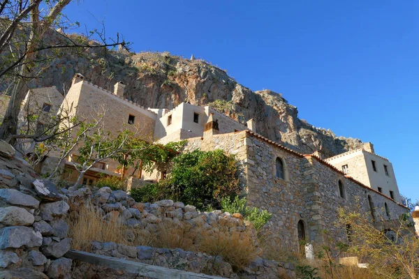 Panoramic view of the city inside the mythical castle of Monemvasia — 스톡 사진