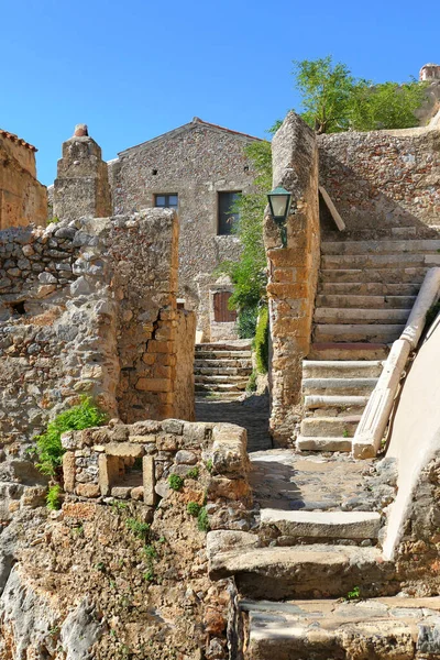 La ciudadela dentro del mítico castillo de Monemvasia — Foto de Stock