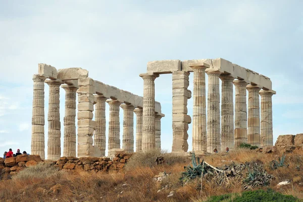 Cabo Sunio Atenas Grécia Outubro 2019 Restos Templo Grego Dedicado — Fotografia de Stock