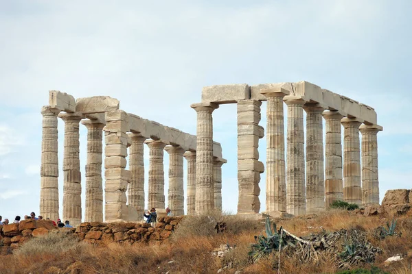 Cabo Sunio Atenas Grécia Outubro 2019 Restos Templo Grego Dedicado — Fotografia de Stock