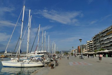 Volos, Yunanistan, 10 Ekim 2019, Volos kentinin sonbaharda gezdiği panoramik manzara