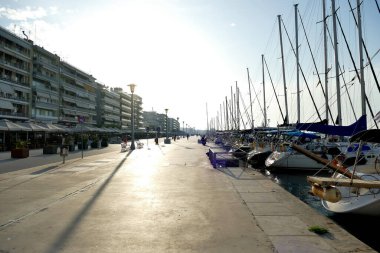 Volos, Yunanistan, 10 Ekim 2019, Volos kentinin sonbaharda gezdiği panoramik manzara