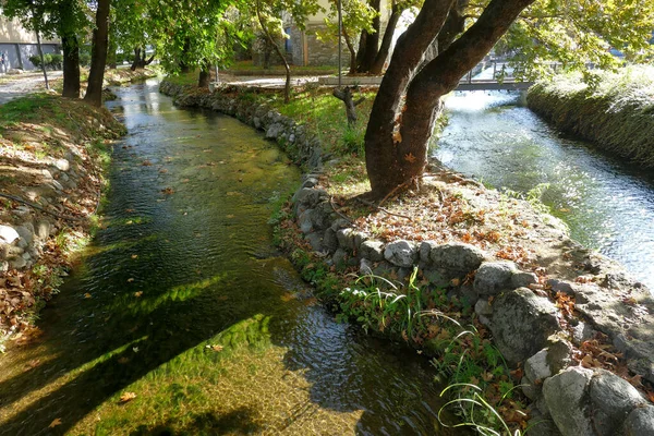 Докладне Уявлення Про Канали Які Утворюють Знамениті Водоспади Едеси Греція — стокове фото