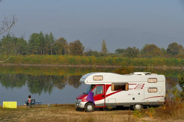 Stara Zagora Bulgarien Oktober 2019 Camping Nära Den Vackra Blå — Stockfoto