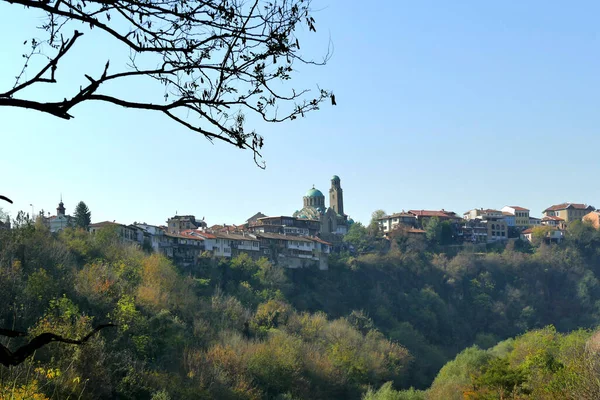 Vista Del Centro Histórico Veliko Tarnovo Desde Fortaleza Tzavarets Veliko —  Fotos de Stock