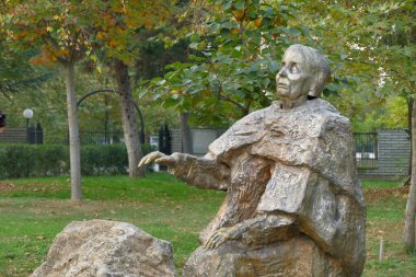 Rupite, Bulgaria October 30, 2019 Monument erected in Rupite in honor of Baba Vanga, a very famous Bulgarian seer clipart
