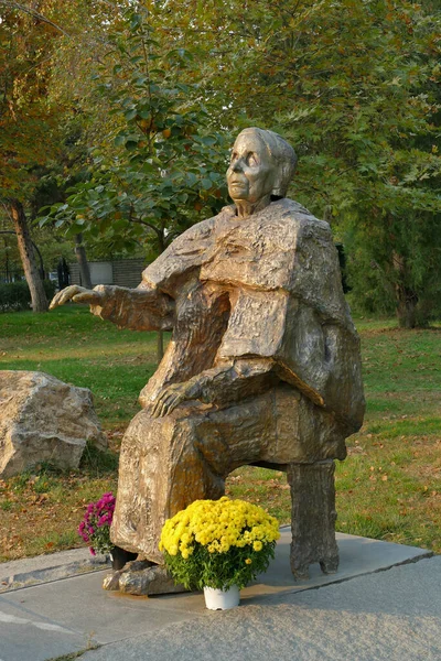 Rupite Bulgária Outubro 2019 Monumento Erguido Rupite Homenagem Baba Vanga — Fotografia de Stock