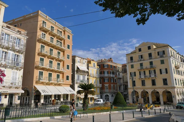 Corfu Griekenland Juni 2019 Uitzicht Het Stadscentrum Met Zijn Karakteristieke — Stockfoto