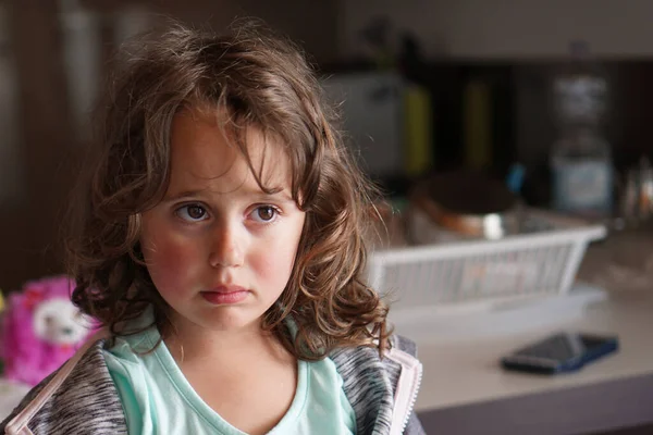 Year Old Italian Girl Cry Copy Space — Stock Photo, Image
