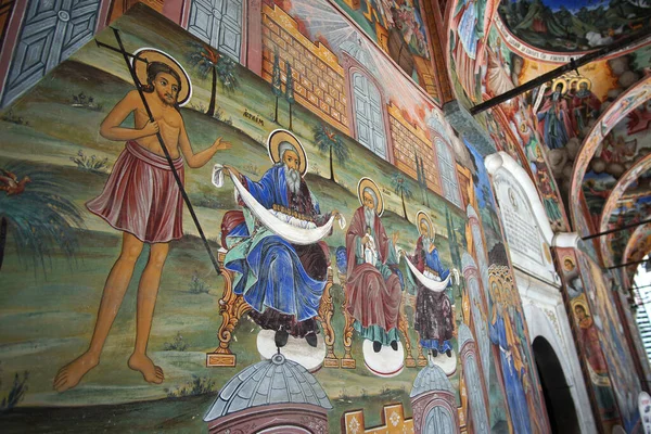 Rila Bułgaria Czerwca 2019 Sztuka Religijna Malarstwo Ścienne Klasztorze Rila — Zdjęcie stockowe