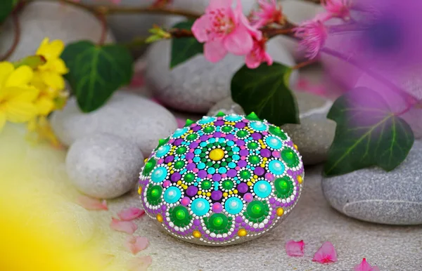Beautiful Hand Painted Mandala Closeup — Stock Photo, Image