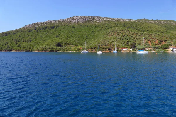 希腊锡托尼亚半岛上的波尔图库福湾美景 — 图库照片
