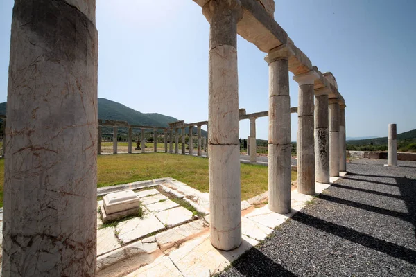 Vista Panorámica Del Antiguo Yacimiento Arqueológico Messini Peloponeso Meridional Grecia —  Fotos de Stock