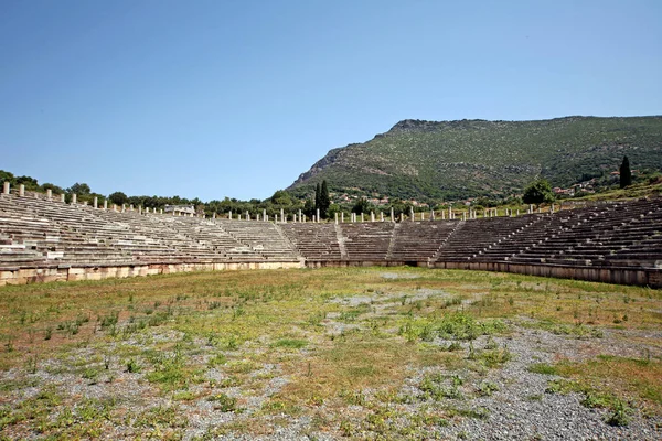 Vista Panorámica Del Estadio Sitio Arqueológico Antiguo Messini Peloponeso Meridional —  Fotos de Stock