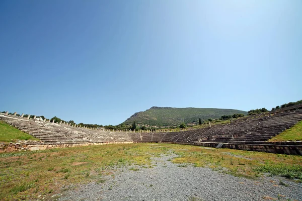 Vue Panoramique Stade Dans Ancien Site Archéologique Messini Sud Péloponnèse — Photo