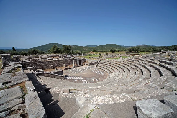 Vista Panorámica Del Antiguo Yacimiento Arqueológico Messini Peloponeso Meridional Grecia —  Fotos de Stock