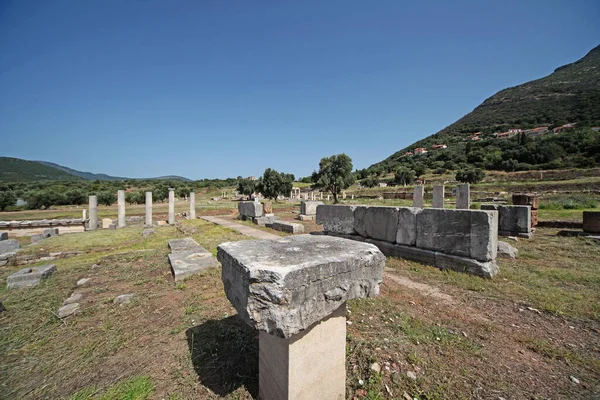 Vista Panorámica Del Antiguo Yacimiento Arqueológico Messini Peloponeso Meridional Grecia —  Fotos de Stock